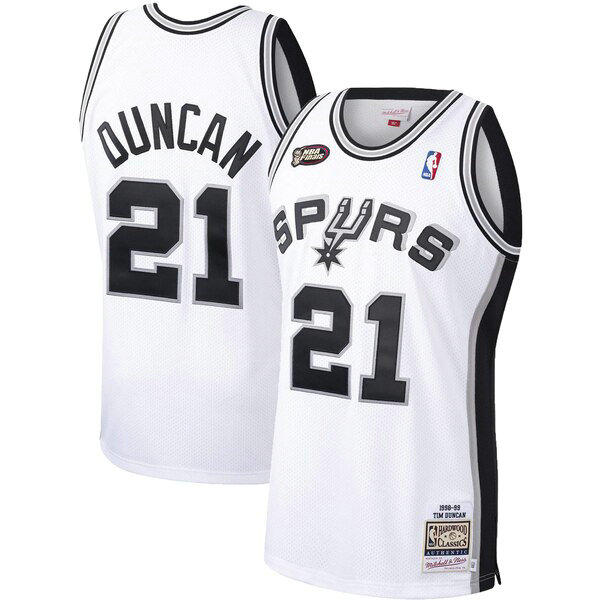 Camiseta Tim Duncan 21 San Antonio Spurs 1998-1999 Blanco Hombre